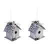 Transpac Pinecone Bird House Decor Set Of 2 Elegant Christmas Home Decorations Decorative Objects