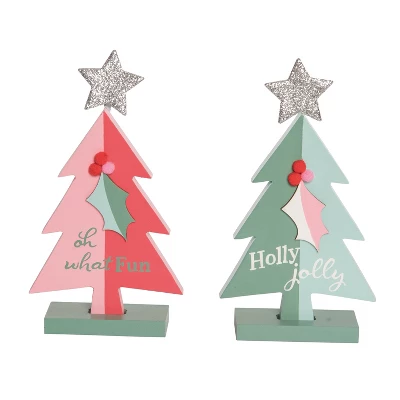 Transpac Set Of 2 Pastel Tree Sculptures Decorative Objects For Christmas Multicolor Tabletop Decor Easy Care Holiday Charm 1 Transpac Set Of 2 Pastel Tree Sculptures Decorative Objects For Christmas Multicolor Tabletop Decor Easy Care Holiday Charm