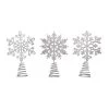 Transpac Set Of 3 Metal Snowflake Tree Toppers Decorative Christmas Sculptures For Indoor Holiday Decor And Gifts
