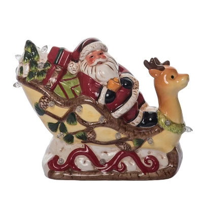 Transpac 8.25 In Holiday Santa Reindeer Sleigh Decorative Object Christmas Dolomite Home Decor 1 Transpac 8.25 In Holiday Santa Reindeer Sleigh Decorative Object Christmas Dolomite Home Decor