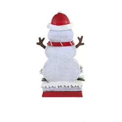 Christmas 7.5 Inch Snowman Plank Stocking Holder Stocking Holder , Slats Wood-Look Planks (1PC)