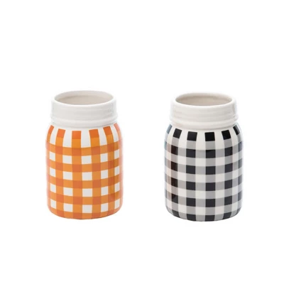 Transpac Ceramic Buffalo Check Utensil Holder Set Of 2 For Fall Harvest Home Decor Thanksgiving Decorative Objects 1 Transpac Ceramic Buffalo Check Utensil Holder Set Of 2 For Fall Harvest Home Decor Thanksgiving Decorative Objects