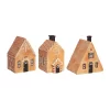 Transpac Resin Gingerbread House Figurine Set Of 3 Christmas Home Decorations For Festive Decor