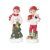 Transpac Vintage Light Up Elf Figurine Set Of 2 Christmas Home Decorations Resin Decorative Objects