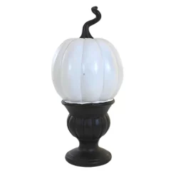 Transpac 10.75 In Pedestal Pumpkin Halloween Figurine , Lighted Halloween Decor (1PC)