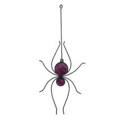 Transpac Resin Stained Glass Spider Figurine Halloween Black Tabletop Decor Unique Gift For Spooky Season Indoor Use