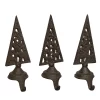 Transpac Cast Iron Reindeer Stocking Holder Set Of 3 For Christmas Home Decorations And Holiday Cheer