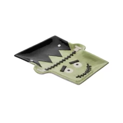 Transpac 12.25 Inch Halloween Frankenstein Platter With Spreader For Treats Snacks Indoor Parties Durable Dolomite Green Design -Home Decor Store GUEST 158f3a2c 0de6 42ce 82f9 61b07f2e742c