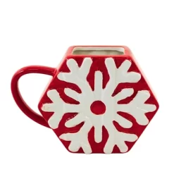 Transpac 4.25 In Snowflake Mug Christmas Seasonal Tabletop , Knit Design (1PC)