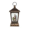 Transpac Plastic Light Up Sparkling Nativity Lantern - Festive Christmas Decorative Object For Holiday Cheer