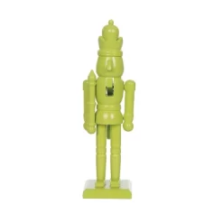 Transpac 7 Inch Wood Lime Green Nutcracker Decorative Object For Christmas Tabletop Decor And Unique Holiday Gifts