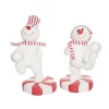 Transpac Plush Peppermint Snowman Set Of 2 Decorative Figurines Foam Christmas Tabletop Decor For Holiday Gifts
