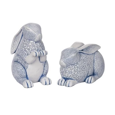 Transpac Blue And White Resin Bunny Set Of 2 Spring Home Decorations Decorative Objects 1 Transpac Blue And White Resin Bunny Set Of 2 Spring Home Decorations Decorative Objects