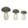 Transpac Set Of 3 Glass LED Mushrooms Home Decorations Spring Decorative Objects For Unique Home Decor