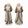 Transpac Large Resin Santa Figurines Set Of 2 Colorful Christmas Decor For Tabletop Mantel Indoor Holiday Gifts