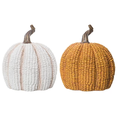 Transpac Set Of 2 Resin Corn Pumpkin Decorative Figurines For Fall Harvest Indoor Home Decor Autumn Thanksgiving Gifts 1 Transpac Set Of 2 Resin Corn Pumpkin Decorative Figurines For Fall Harvest Indoor Home Decor Autumn Thanksgiving Gifts