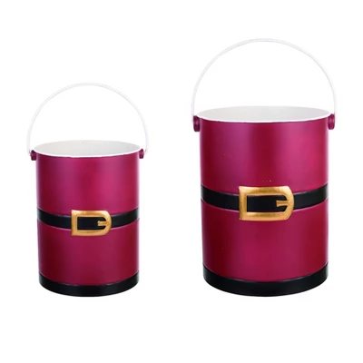 Transpac Metal Santa Belt Buckets Set Of 2 Christmas Decorations Multicolored Tabletop Decor For Home And Gifts 1 Transpac Metal Santa Belt Buckets Set Of 2 Christmas Decorations Multicolored Tabletop Decor For Home And Gifts