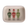 Transpac Ceramic Nutcracker Mini Dish Set Of 2 Multicolor Serving Trays For Christmas Tabletop Decor And Gift Giving