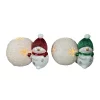 Transpac Resin LED Snowman Decor Set Of 2 Multicolor Tabletop Figurines Battery Operated Christmas Decorations