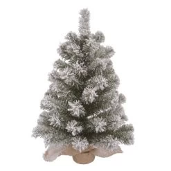 Transpac Artificial 24 In. Multicolor Christmas Snow Colorado Tree With Bagged Stand