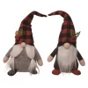 Transpac Christmas Plush Plaid Sitting Gnome Set Of 2 Christmas Home Decorations