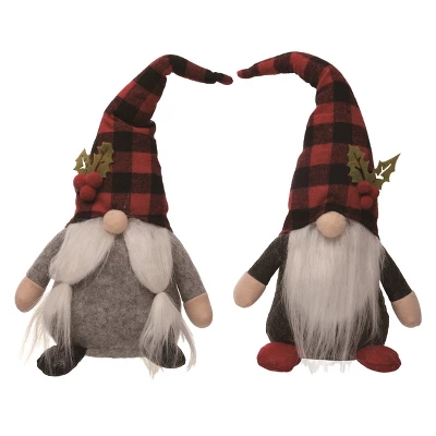 Transpac Christmas Plush Plaid Sitting Gnome Set Of 2 Christmas Home Decorations 1 Transpac Christmas Plush Plaid Sitting Gnome Set Of 2 Christmas Home Decorations