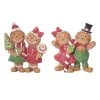 Transpac Resin Gingerbread Couple Figurine Set Of 2 - Charming Christmas Decorative Objects For Holiday Cheer