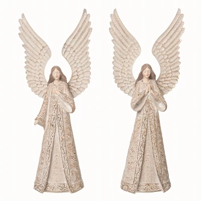Transpac Elegant Angel Figurine Set Of 2 Resin Christmas Home Decorations Decorative Objects 1 Transpac Elegant Angel Figurine Set Of 2 Resin Christmas Home Decorations Decorative Objects