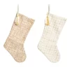 Transpac Plush Elegant Tweed Christmas Stocking Set Of 2 Holiday Home Decorations Polyester
