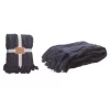 Transpac Polyester Blue Everyday Chunky Knitted Midnight Throw With Tassels