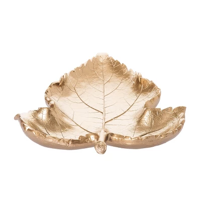 Transpac 9.37 In Gold Harvest Leaf Decorative Object Polyresin Fall Home Decor 2 Transpac 9.37 In Gold Harvest Leaf Decorative Object Polyresin Fall Home Decor - Image 2