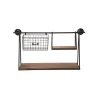 Transpac Metal Black Everyday Shelf With Basket And Hooks