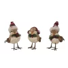 Transpac Foam Sisal Bird Hat Set Of 3 Christmas Home Decorations Decorative Objects For Holiday Cheer