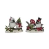 Transpac Resin Bird Couple Figurine Set Of 2 - Perfect Christmas Decorative Objects For Holiday Cheer
