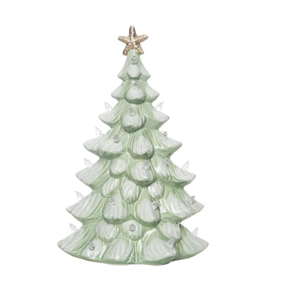 Transpac 13.75 Inch Green Holiday Coastal Tree Decorative Stoneware For Christmas Home Decor 1 Transpac 13.75 Inch Green Holiday Coastal Tree Decorative Stoneware For Christmas Home Decor