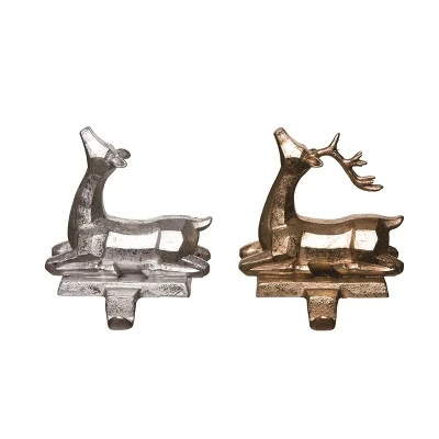Transpac Resin Metallic Geometric Reindeer Christmas Stocking Holder - Elegant Holiday Decor For Your Home 1 Transpac Resin Metallic Geometric Reindeer Christmas Stocking Holder - Elegant Holiday Decor For Your Home