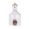 Transpac Holiday Plaid Church Block Decorative Object Red Wood Tabletop Sculpture For Christmas Indoor Decor Gift
