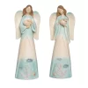 Transpac Large Coastal Angel Decor Set Of 2 Resin Christmas Home Decorations For Festive Holiday Charm