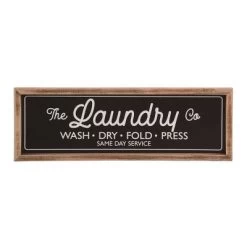 Transpac Wood 19.75 In. Black Everyday Laundry Wall Decor
