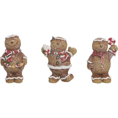 Transpac Mini Gingerbread Figurine Set Of 3 Christmas Home Decorations Resin Decorative Objects 1 Transpac Mini Gingerbread Figurine Set Of 3 Christmas Home Decorations Resin Decorative Objects