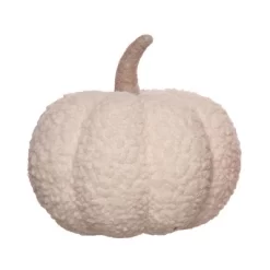 Transpac Plush Fuzzy Harvest Fall Pumpkin Decor Set Of 3 7.5 X 7.5 X 7.0 Inch Polyester Cotton Decorative Objects