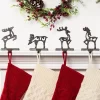 Transpac Metal Deer Stocking Holder Set Of 4 Multicolor Christmas Mantel Decoration For Indoor Holiday Decor