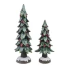 Transpac Set Of 2 Resin Berry Trees Glitter Decorative Christmas Tabletop Sculptures Indoor Holiday Decor Gift