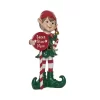 Transpac 12.25 In Multicolor Christmas Jolly Elf Figurine With Sign Decorative Object Polyresin Holiday Decor