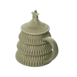 Transpac Dolomite 5.75 In. Green Christmas Sculpted Tree Mug With Lid -Home Decor Store GUEST 679426d3 32e7 4ef5 b1a8 355dba3322cc