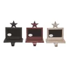 Transpac Set Of 3 Cast Iron Chalkboard Stocking Holders Christmas Home Decorations