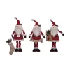 Transpac Christmas Plush Cottage Standing Santa Set Of 3 Christmas Home Decorations