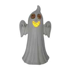 Transpac MGO Light Up White Ghost Figurine Halloween Tabletop Decor Battery Operated Prelit Indoor Gift Seasonal Decoration