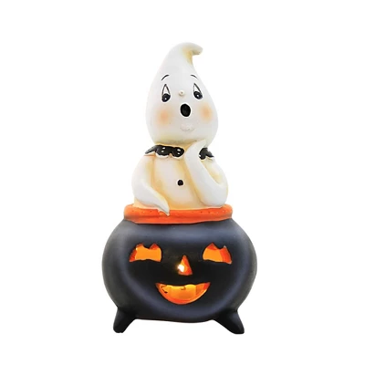 Halloween 5.75 In Cutie Ghost Figurine Halloween Figurine , Lighted Halloween Decor Light Up Cauldron (1PC) 4 Halloween 5.75 In Cutie Ghost Figurine Halloween Figurine , Lighted Halloween Decor Light Up Cauldron (1PC) - Image 4