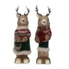 Transpac Large Foam Sisal Festive Reindeer Set Of 2 Christmas Home Decorations For Holiday Cheer